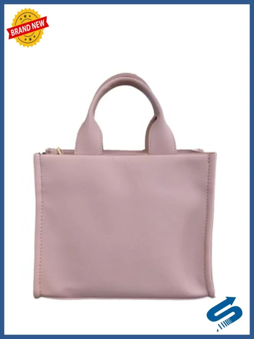Faux Leather Dual Compartment Crossbody Bag with Detachable Charm and